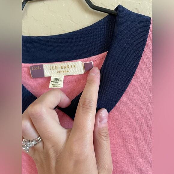 New Ted Baker Origami Colour By Numbers Color Block Shirt Dress 8 - Picture 10 of 13